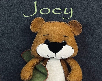 Łatwy wzór na filcowego misia w formacie PDF Natychmiastowe pobranie