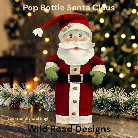 Charming Pop Bottle Santa pattern, Instant PDF download