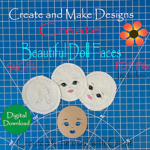 PDF Doll Face template, SVG File included, Instant Download