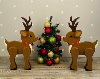 Wooden Reindeer Rudolf inspired