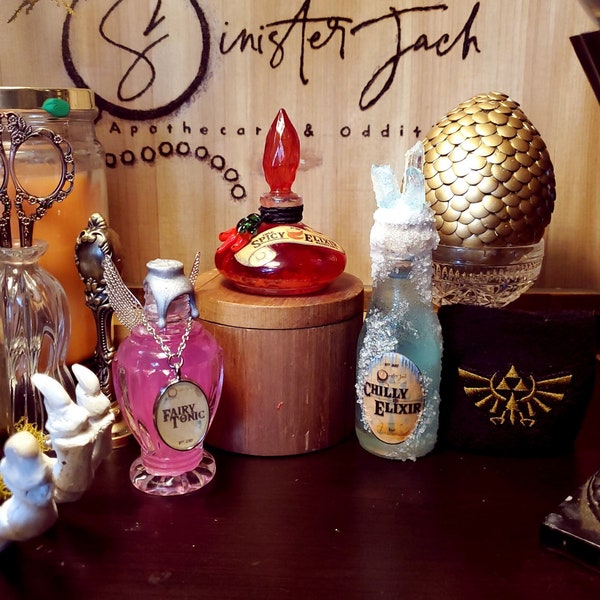 The Hylian Collection, Fairy Tonic, Chilly Elixir, & Spicy Elixir, Magical Potion Jars
