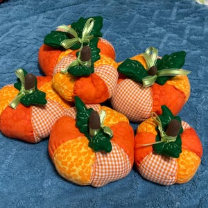 Pumpkins, Fall, Halloween, Orange, Pumpkins, Thanksgiving, cloth pumpkins, table centerpiece, handmade, Set of Three