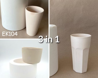 3 Plaster Molds for Ceramic-Porcelain Cups, Slip Casting Molds - No:10