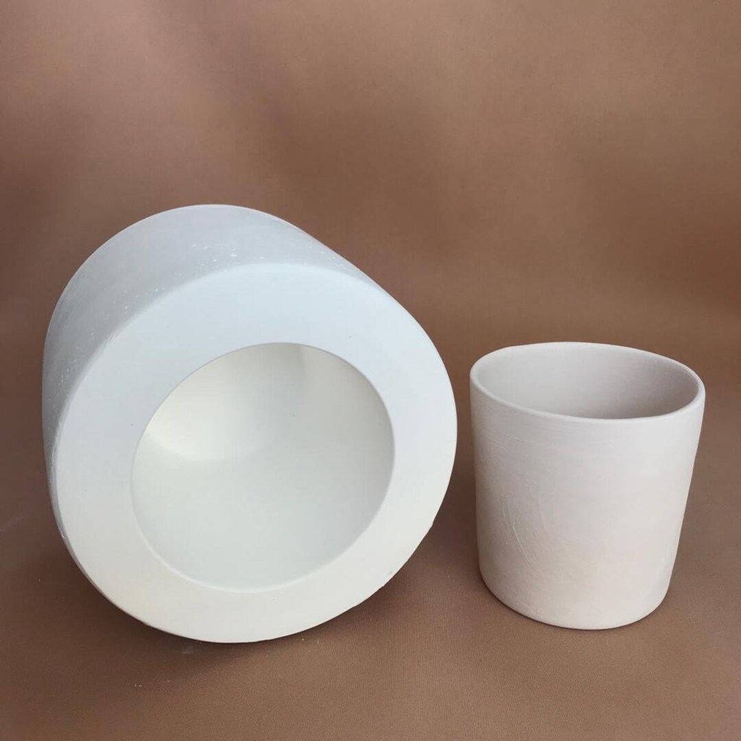 Handleless Cup Plaster Mold in Conical Shape for Slip Casting, Mold