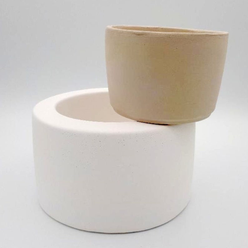 Handleless Mug Mold in Cylindrical Shape With Glaze Rim Etsy