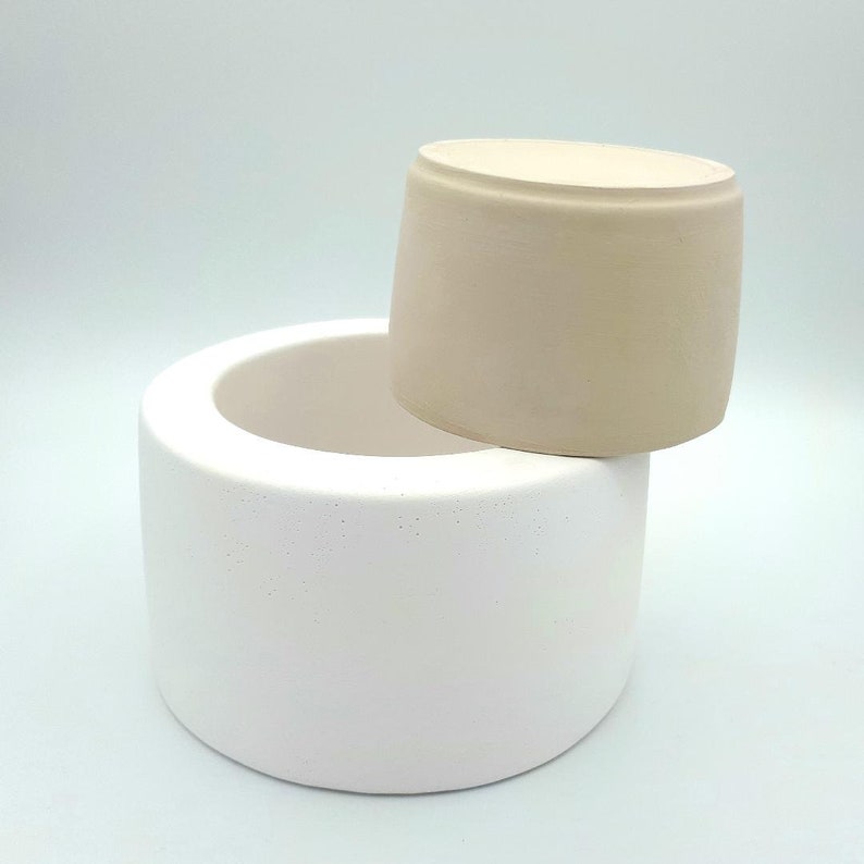 Handleless Mug Mold in Cylindrical Shape With Glaze Rim Etsy