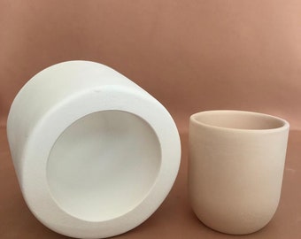 Handleless Cup Plaster Mold in Cylindrical Shape for Slip Casting, Mold Making, Ceramic Mold, Casting Mold, EK059