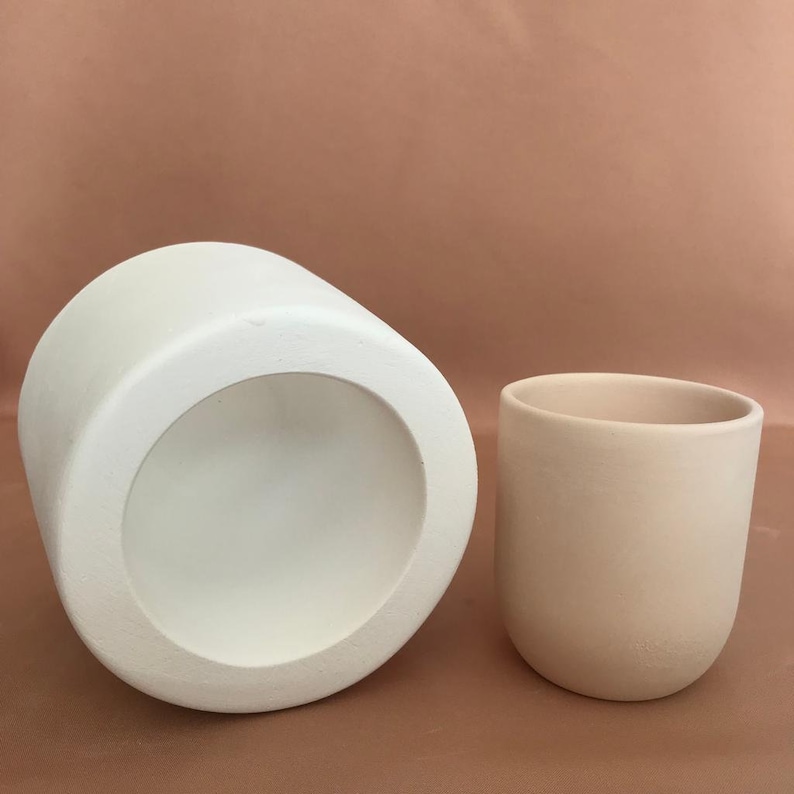 Handleless Cup Plaster Mold in Cylindrical Shape for Slip Casting, Mold Making, Ceramic Mold, Casting Mold, EK059 image 1