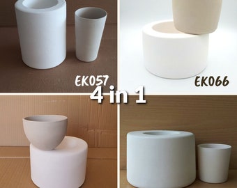 4 Plaster Molds for Ceramic-Porcelain Cups, Slip Casting Molds - No:5