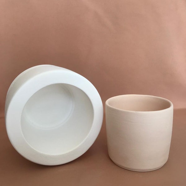 Handleless Mug Mold in Cylindrical Shape for Clay Casting, Plaster Mug Mold, Mold Making, Ceramic Mold, Casting Mold, Slip Casting, EK054