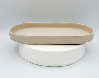 Plaster Mold for Rounded Rectangle Shaped Plate, Slip Casting, Plaster Ceramic Mold, EKD00