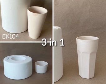 3 Plaster Molds for Ceramic-Porcelain Cups, Slip Casting Molds - No:9