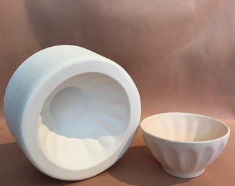 Plaster Mold for Decorate Bowl, Casting Mold 12,5x6,5cm EK103