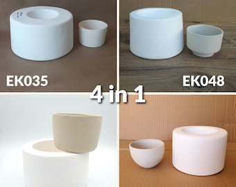 4 Plaster Molds for Ceramic-Porcelain Cups, Slip Casting Molds - No:6