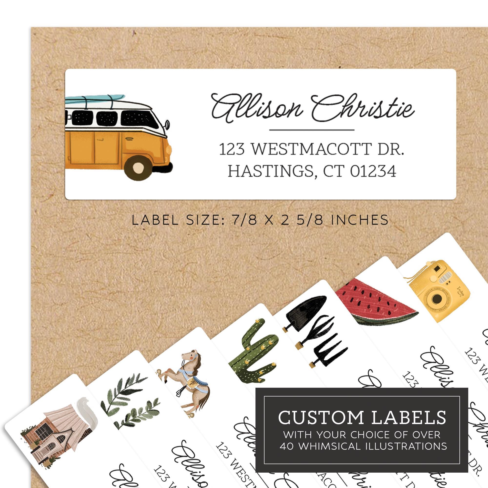 Creative Return Labels Simple Illustrations Personalized Return Address Labels - Over 40 Image ...