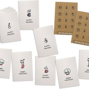 Cute & Cozy Winter Holiday Card Assortment - 24 Greeting Cards with Envelopes