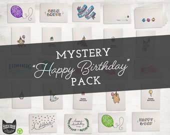Happy Birthday Cards Mystery Collection - Pack of 24 Cards & Envelopes - Random Designs for All Age Birthdays
