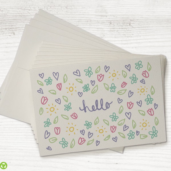 Little Flowers - Set of 24 Greeting Cards with Envelopes