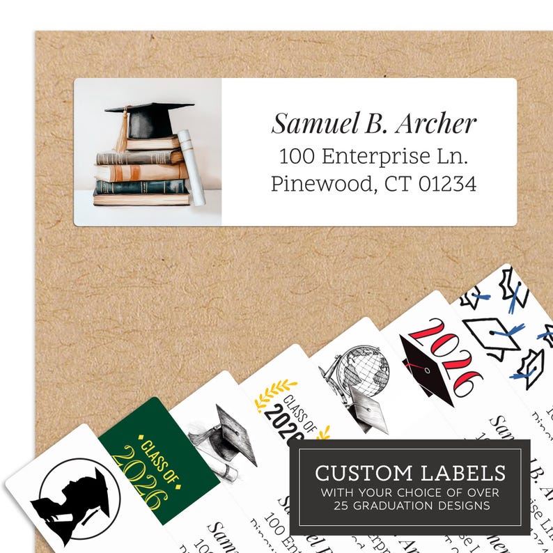 Graduation Musicaddress Labels Personalized Graduation Return Address Labels - Over 2025 Graduation ...