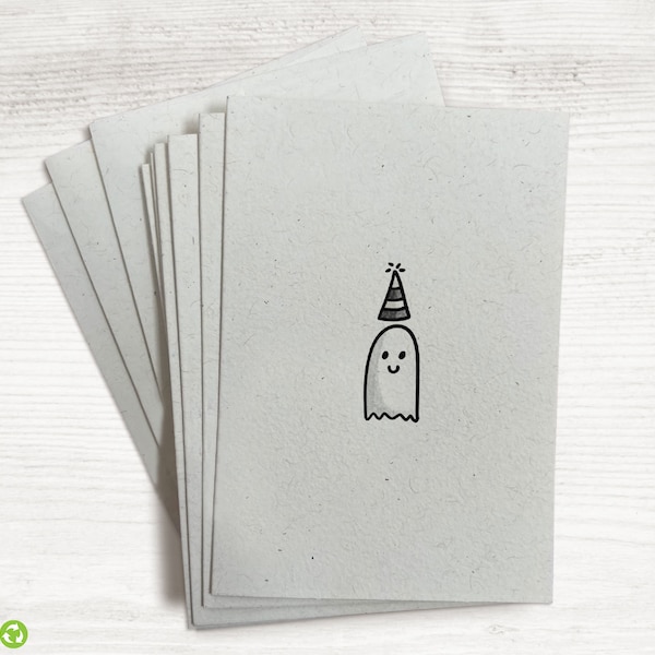 Scary Cute Ghost Celebration - 24 Birthday Cards with Envelopes