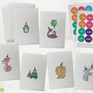 Party Animals Collection Pack - 24 Cards with Envelopes and Seal Stickers