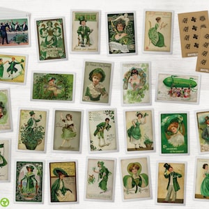 Vintage Greetings Retro Style St. Patrick&#39;s Day Cards - 24 St. Patricks Cards & Envelopes with Seal Stickers