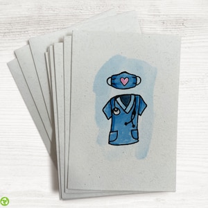 Nurse, Doctor, Healthcare Worker Scrubs - Blank Greeting Cards - 24 Cards & Envelopes