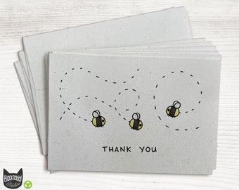 Fuzzy Buzzy Bee Thank You Cards - 24 Bee Thank You Cards with Envelopes - Blank Bee Note Cards for Birthday Party, Baby Shower, Summer BBQ