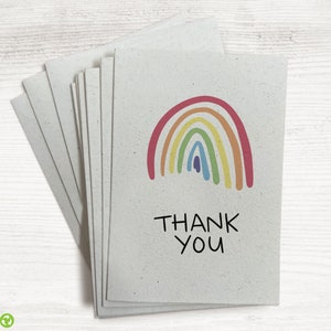 Colorful Rainbow Thank You Cards - 24 Note Cards with Envelopes - Rainbow Birthday, Rainbow Party, or Rainbow Baby Shower Thank You Cards