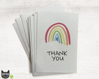 Colorful Rainbow Thank You Cards - 24 Note Cards with Envelopes - Rainbow Birthday, Rainbow Party, or Rainbow Baby Shower Thank You Cards