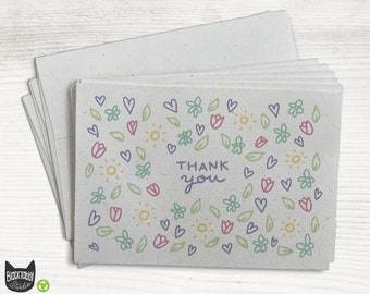 Little Flowers - Set of 24 Thank You Cards with Envelopes
