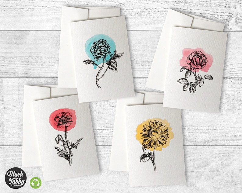 Greeting Cards Botanical Watercolors Collection