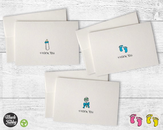 Baby Thank You Cards Collection - 24 Cards with Envelopes