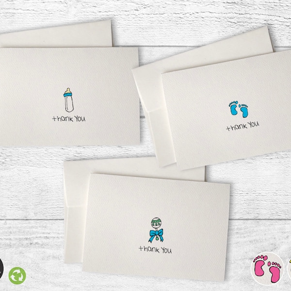 Baby Thank You Cards Collection - 24 Cards with Envelopes