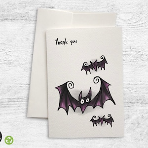 Halloween Bats - Thank You Cards