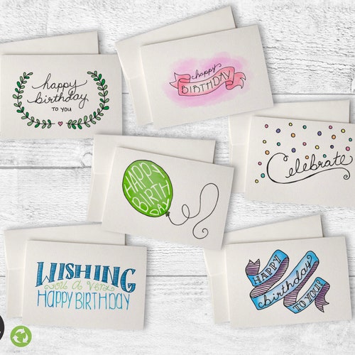 Happy Birthday Cards Variety Pack 24 Cards With Envelopes Etsy