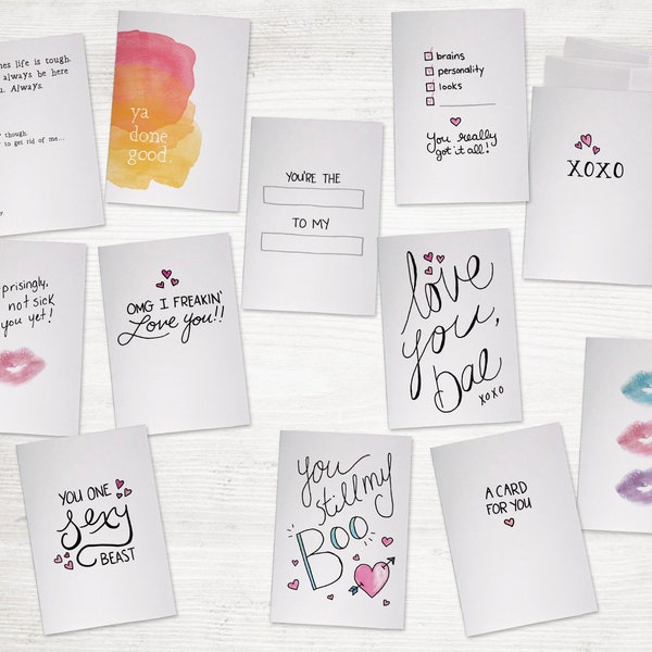 Sassy Love Notes Greetings Collection Pack - 24 Cards & Envelopes