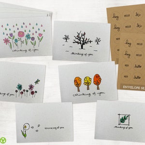 Nature Thinking of You Collection -  24 Cards with Envelopes & Seal Stickers