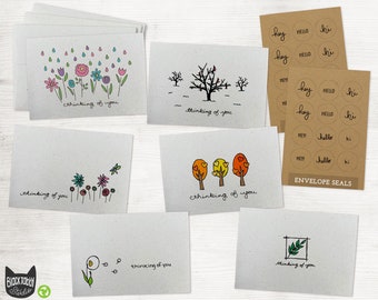 Nature Thinking of You Collection -  24 Cards with Envelopes & Seal Stickers