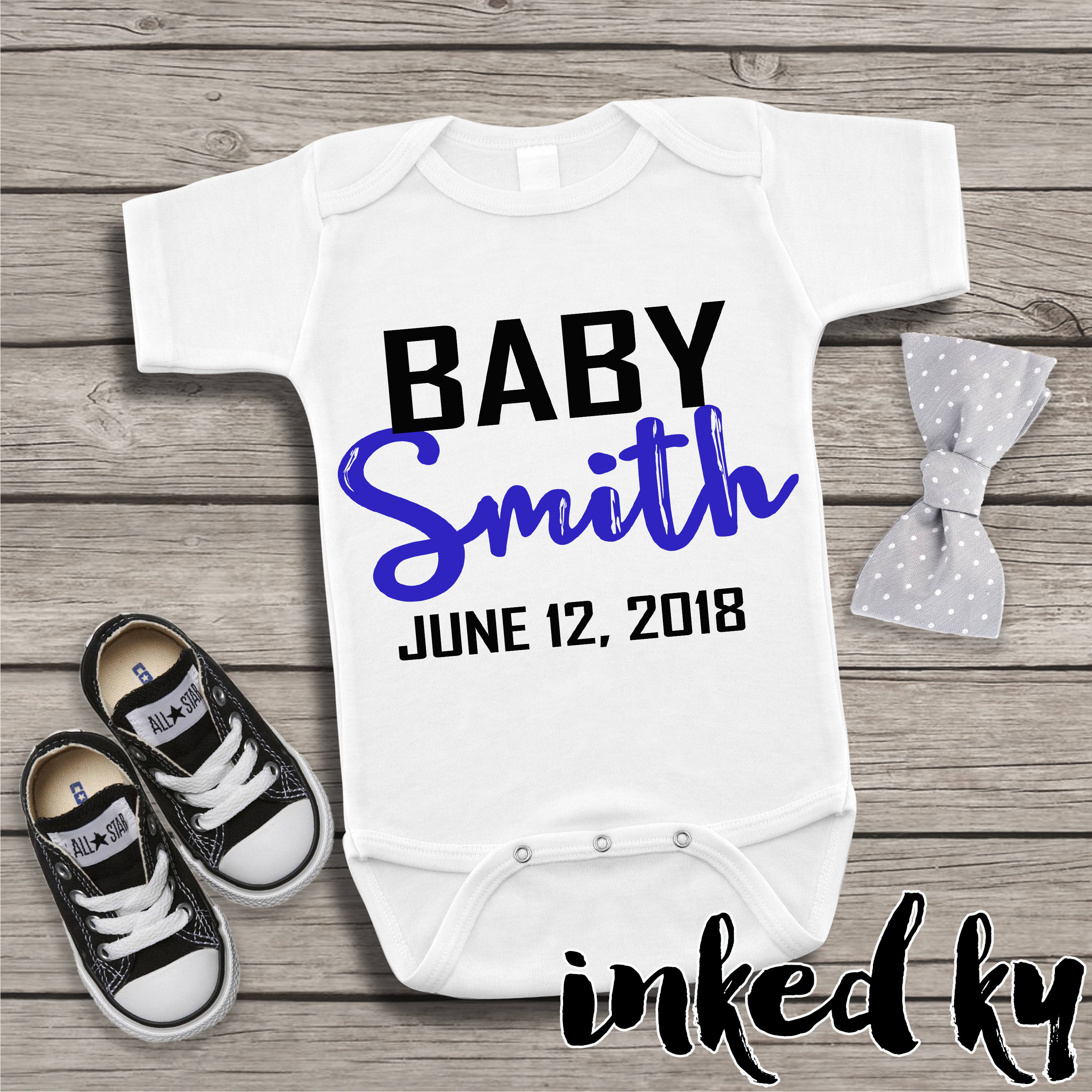 Custom baby onesie announcement birth announcement onesie Etsy