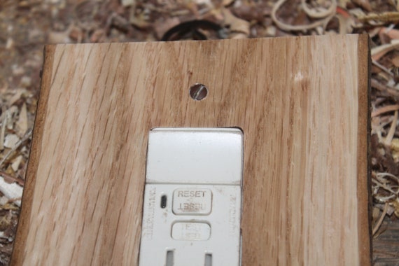 Red Oak Gfi Switch Plate W Gloss Finish Etsy