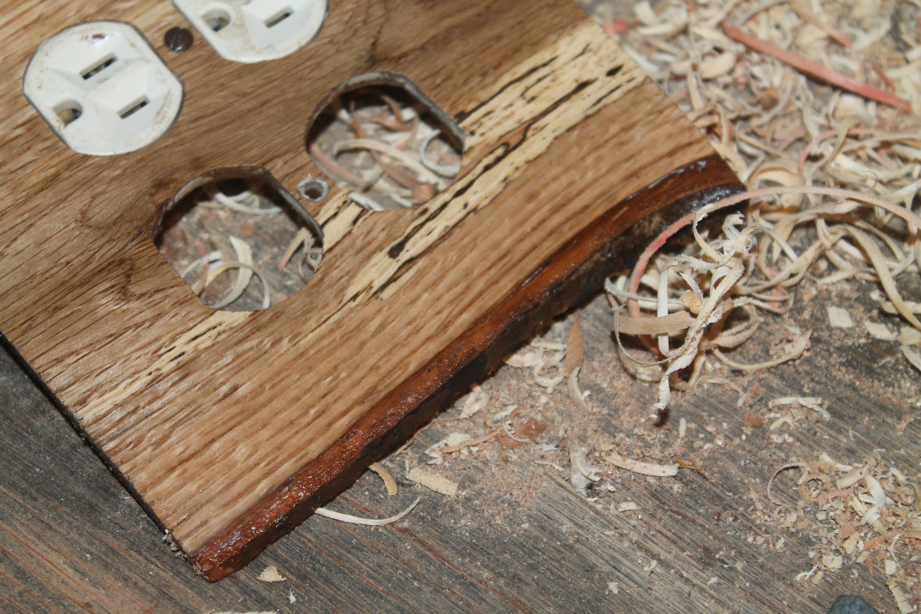 Red oak double outlet cover/w satin finish Etsy