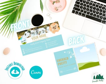 event planner business cards Business Card Template- Canva: Custom Business Card for Luxury Picnic Planner / Florist / Event Planner / Wedding Planner