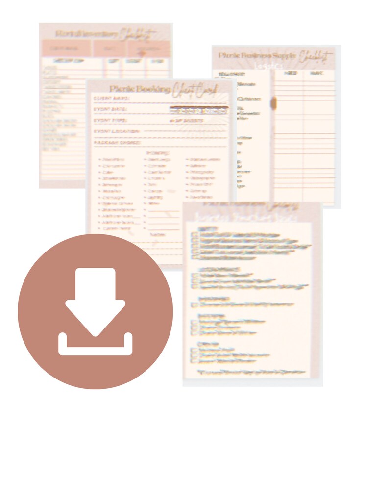 Luxury Picnic Checklists & Forms Pdfs Inventory Builders/business