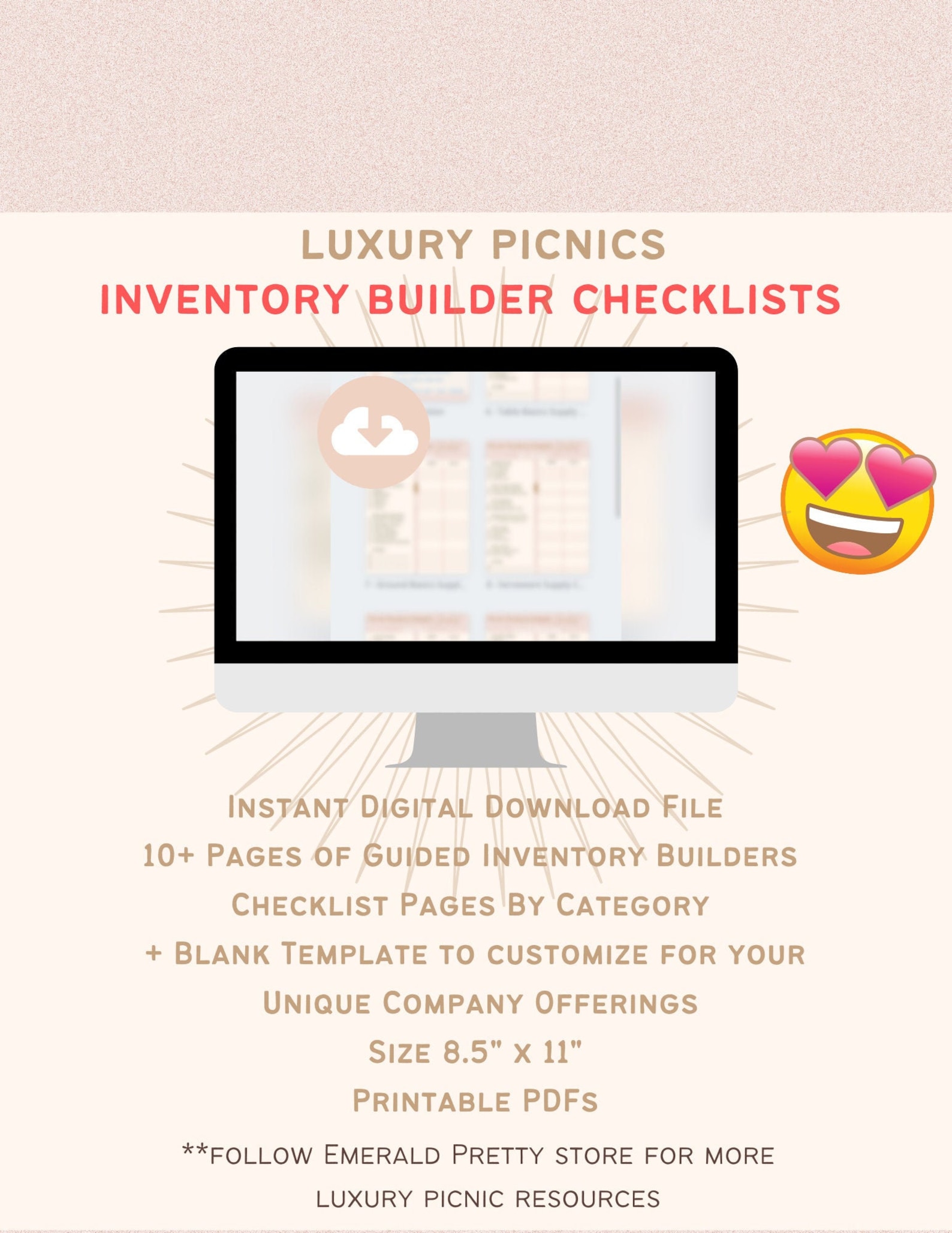 Luxury Picnic Checklists pdfs INVENTORY BUILDERS Be Prepared