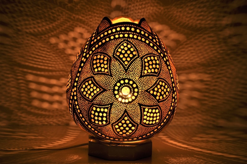 Exotic Eight Blossom Handmade Gourd Lamp Shade Calabash Etsy