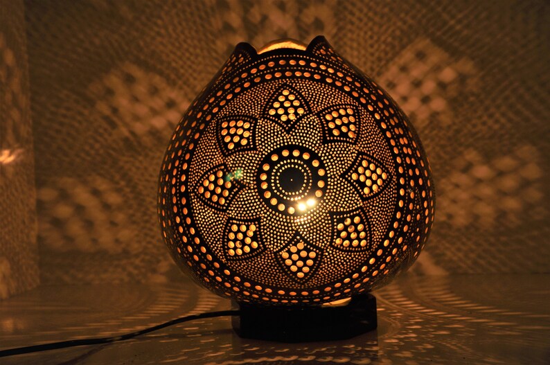 Exotic Eight Blossom Handmade Gourd Lamp Shade Calabash Etsy
