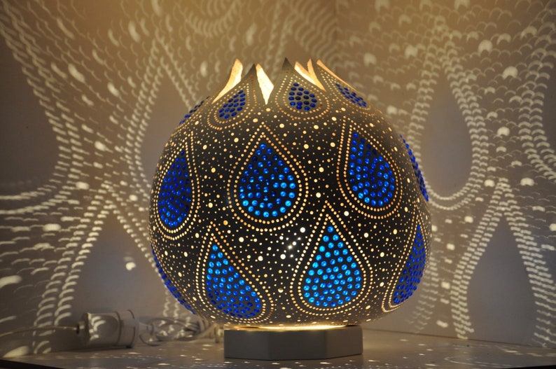 Blue Drops Gourd Lamp calabash Lamps Shadow Lamp Shade Gourd Etsy