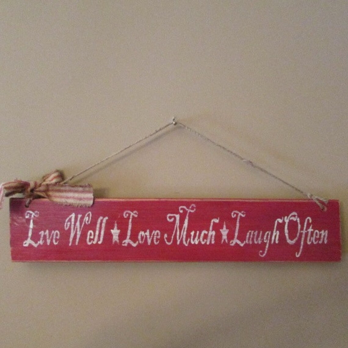 Primitive Live Well Love Much Laugh Often sign | Etsy