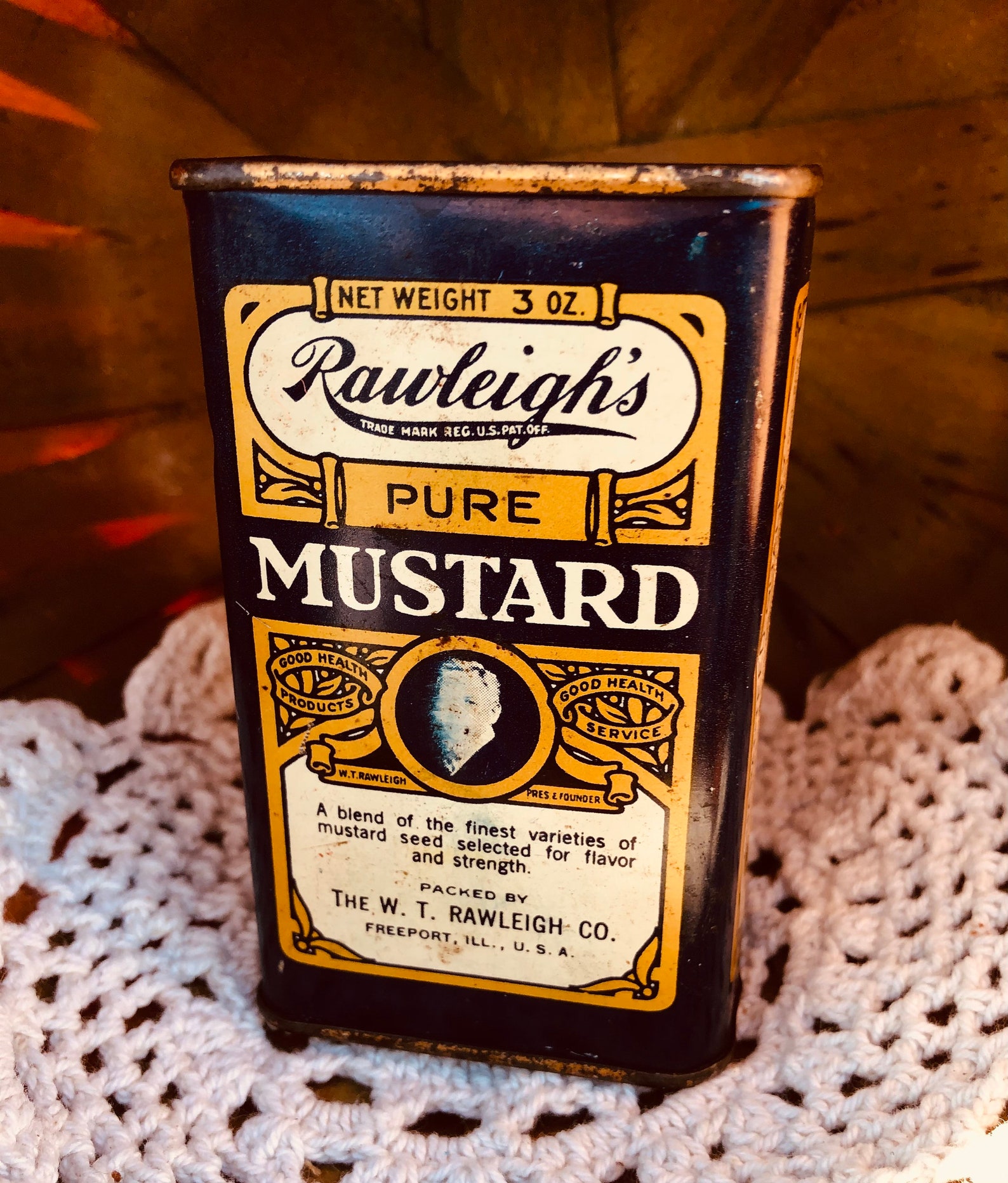 Vintage Rawleighs Mustard 3 Oz. Tin Etsy